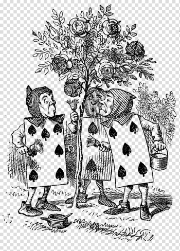 Spade , Alice's Adventures in Wonderland The Mad Hatter Queen of Hearts The Annotated Alice Playing card, alice in wonderland transparent background PNG clipart