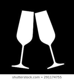 Sparkling Champagne Glasses White Icon Gray Stock Vector (Royalty ...
