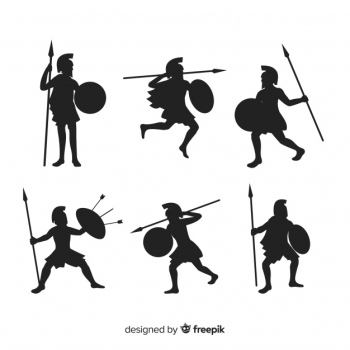 Spartan warrior silhouette collection Spartan warrior silhouette collection