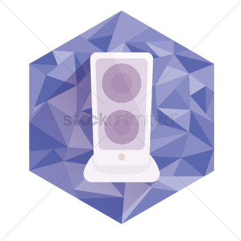 Speaker on abstract hexagon Speaker on abstract hexagon
