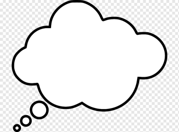 Speech balloon Thought Bubble, Think Bubble, black and white cloud template, love, comics, white png