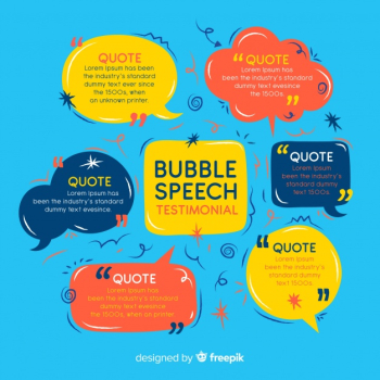 Speech bubble testimonial Free Vector
