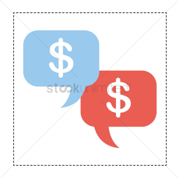 Speech bubbles with dollar symbol Speech bubbles with dollar symbol