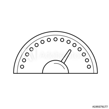 Speedometer vector line icon isolated on white background