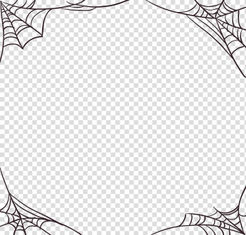 Spider web frame , Spider web Halloween All Saints' Day, Halloween cobwebs transparent background PNG clipart