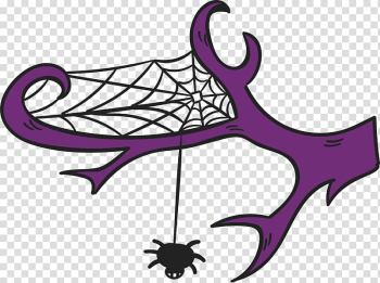 Spider web Halloween , Purple branches spider web transparent background PNG clipart