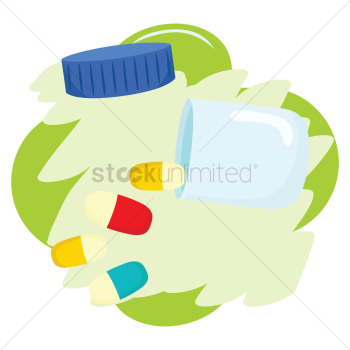 Spilled pills from the bottle Spilled pills from the bottle