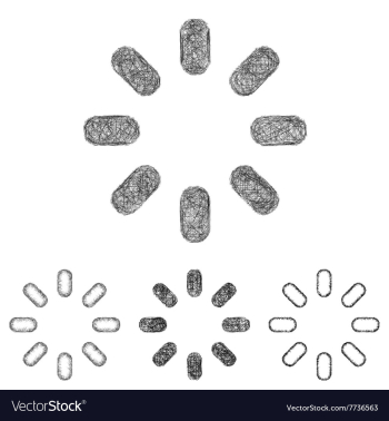 Spinner icon set - sketch line art vector image Spinner icon set - sketch line art vector image