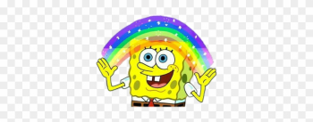 Spongebob Imagination Rainbow Meme Tumblr Overlay - Sponge Bob Stickers