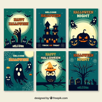 Spooky halloween card collection Spooky halloween card collection