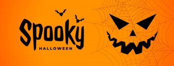 Spooky halloween scary banner with ghost face Free Vector Spooky halloween scary banner with ghost face Free Vector