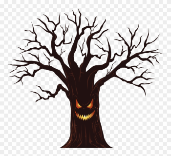 Spooky Tree Clip Art - Scary Tree Cartoon Png