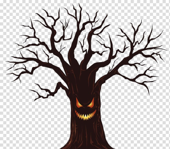 Spooky tree, Halloween card Wish Greeting card, Halloween Spooky Tree transparent background PNG clipart
