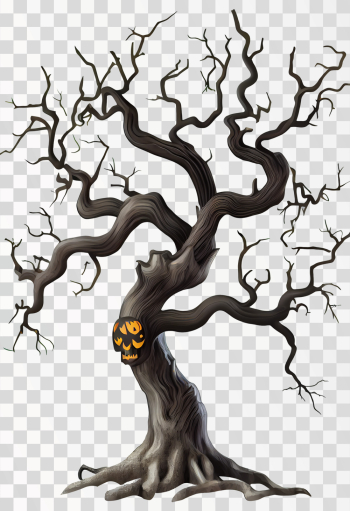 Spooky Tree PNG transparent, halloween tree, tree with skull