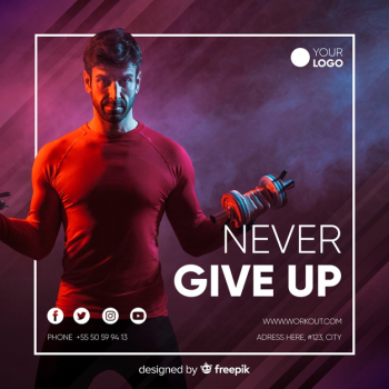 Sport banner template with photo Free Vector Sport banner template with photo Free Vector