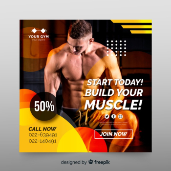 Sport banner template with photo Free Vector Sport banner template with photo Free Vector