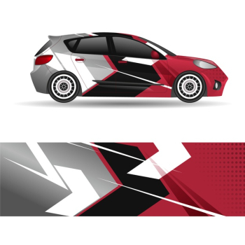 Sport car wrap design Free Vector