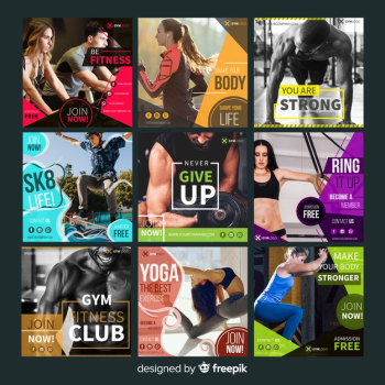 Sport flyer collection Free Vector