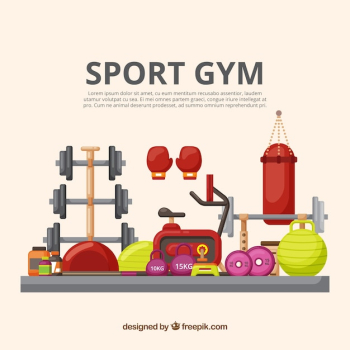 Sport gym background with exercise machines Sport gym background with exercise machines