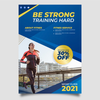 Sport poster design fitness training Free Vector Sport poster design fitness training Free Vector