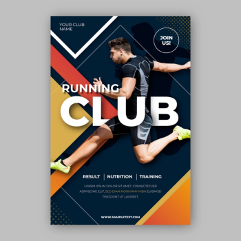Sport poster design running club Free Vector Sport poster design running club Free Vector