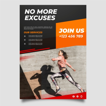 Sport poster style training service Free Vector Sport poster style training service Free Vector