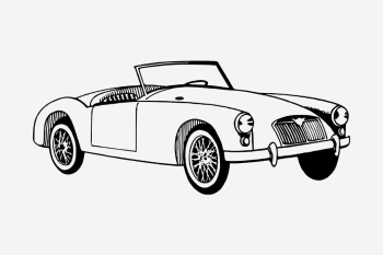 Sports car drawing, vintage vehicle | Free PSD - rawpixel Sports car drawing, vintage vehicle | Free PSD - rawpixel
