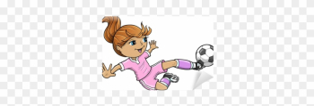 Sports Summer Soccer Girl Vector Illustration Wall - Football