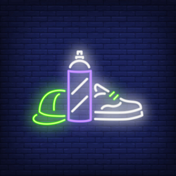 Spray paint neon sign Spray paint neon sign