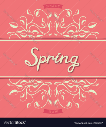 Spring card with floral pattern vector image Spring card with floral pattern vector image