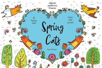 Spring Cats - 42 objects Spring Cats - 42 objects