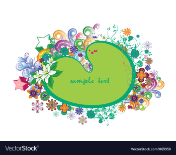 Spring floral frame with stars vector image Spring floral frame with stars vector image