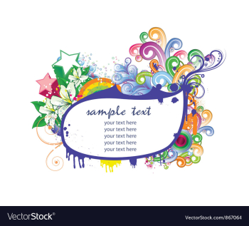 Spring floral frame with stars vector image Spring floral frame with stars vector image
