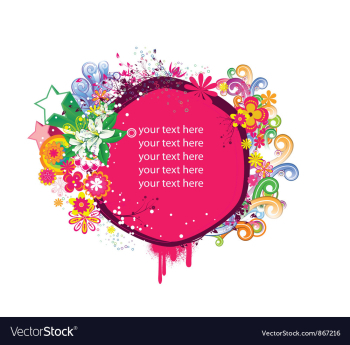 Spring floral frame with stars vector image Spring floral frame with stars vector image