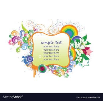 Spring floral frame with stars vector image Spring floral frame with stars vector image