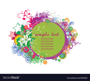 Spring floral frame with stars vector image Spring floral frame with stars vector image