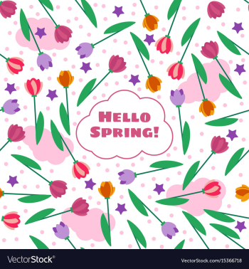 Spring floral seamless pattern vector image Spring floral seamless pattern vector image