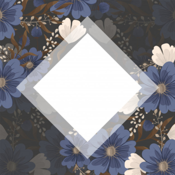 Spring flower boarder - blue flower Free Vector