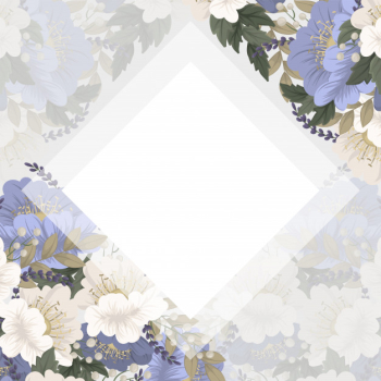 Spring flower boarder - light blue flower Free Vector