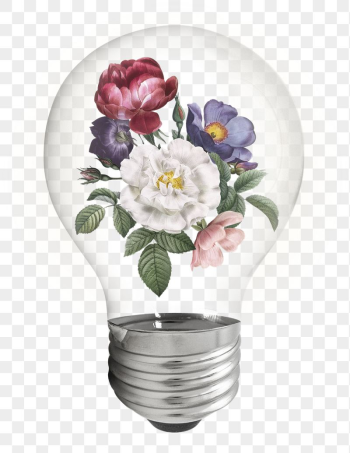 Spring flowers png light bulb, | Free PNG - rawpixel