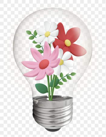 Spring flowers png light bulb, | Free PNG - rawpixel