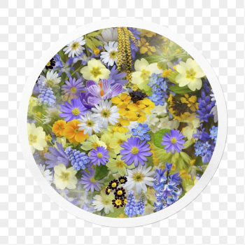 Spring flowers png sticker in circle | Free PNG - rawpixel