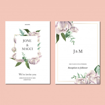 Spring invitation card with floral maple and leaves. freshness botanical,thanks card, mother’s day flower Free Vector