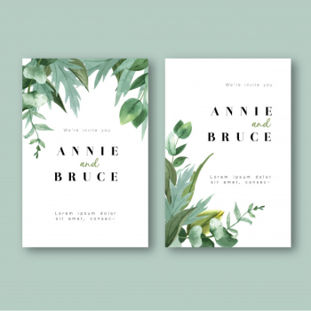 Spring invitation card with floral maple and leaves. freshness botanical,thanks card, mother’s day flower Free Vector
