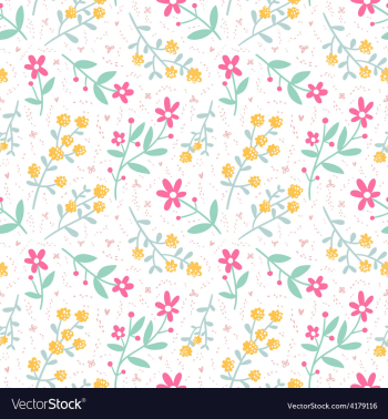 Spring mood seamless floral pattern vector image Spring mood seamless floral pattern vector image