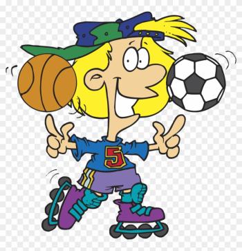 Spring Sports - Soccer And Basketball Cartoon