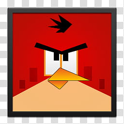 Square Angry Birds Icons, Red Angry Bird Black Frame, Angry Birds Red illustration transparent background PNG clipart