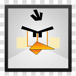 Square Angry Birds Icons, White Angry Bird Black Frame, Angry Bird art transparent background PNG clipart