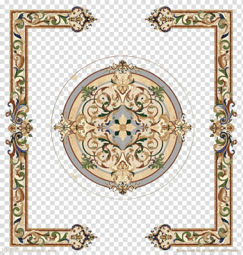 Square beige and multicolored floral frame , Marble Tile Floor Stone, Marble stone tile transparent background PNG clipart