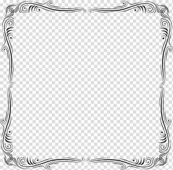 Square black floral frame illustration, frame, Simple lovely ancient box transparent background PNG clipart